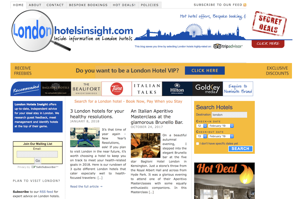 london hotels insight screenshot